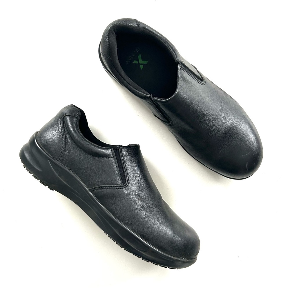 SR MAX Black Albany MaxTRAX Alloy Toe Slip-On Slip Resistant Oxford Safety Shoe